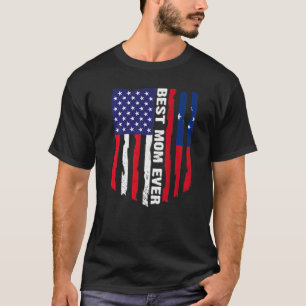 T-shirt Drapeau américain et Samoa Drapeau Meilleure maman