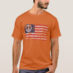 T-shirt Drapeau américain et symbole de la paix design en