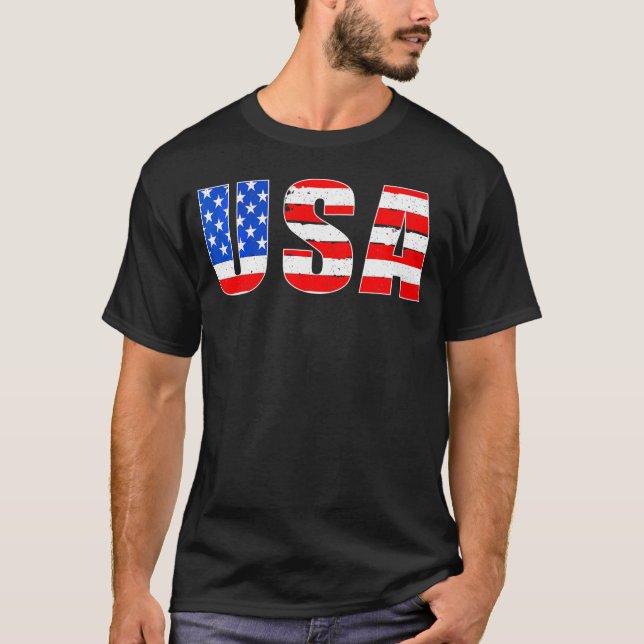 T-shirt Drapeau Américain États-Unis D'Amérique Hallowee (Devant)