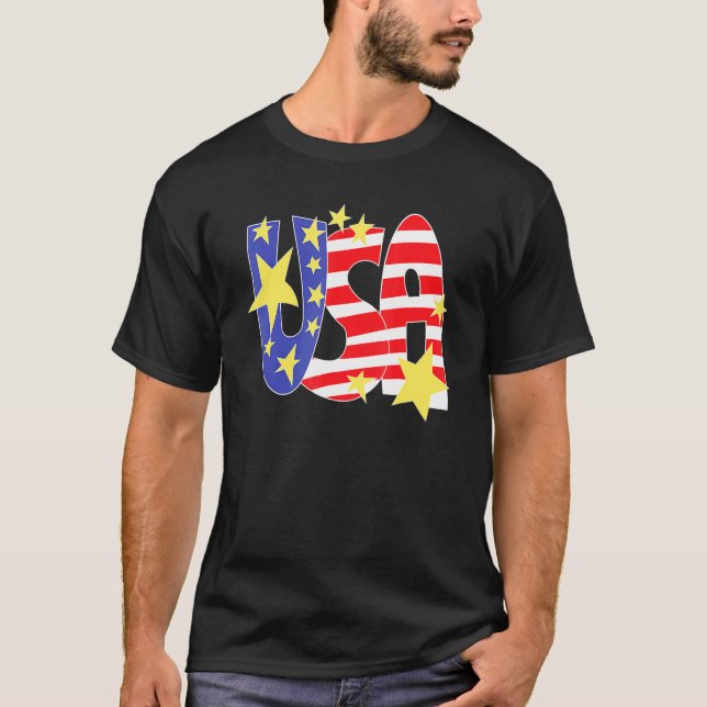 T-shirt Drapeau américain États-Unis d'Amérique US 4e (Devant)