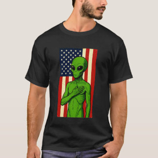 T-shirt Drapeau américain extraterrestre patriotique drôle