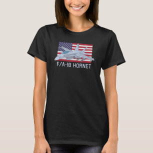 T-shirt Drapeau américain Fa 18 Hornet Jet Fighter Plane