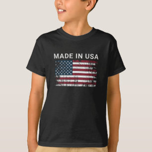 T-shirt Drapeau Américain Fabriqué Aux Etats-Unis Vintage