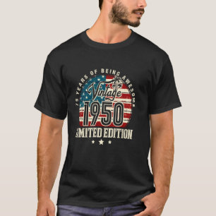 T-shirt Drapeau Américain Fabriqué en 1950 Anniversaire 75