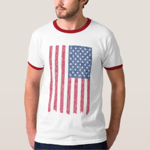 T-shirt Drapeau américain fané et déchiré mais encore