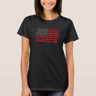 T-shirt Drapeau américain ferroviaire patriotique Locomoti