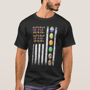 T-shirt Drapeau américain Fête de Pâques Oeuf Vintage Homm