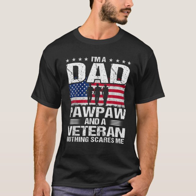T-shirt Drapeau Américain Fête des pères Je Suis Un Papa P (Devant)