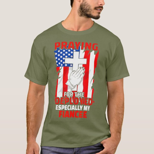 T-shirt Drapeau américain Fiancée Christian Prier (Devant)