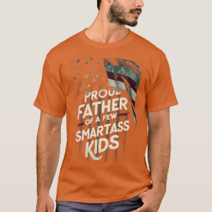 T-shirt Drapeau Américain Fier Père De Quelques Enfants Sm