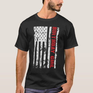 T-shirt Drapeau américain fille anniversaire
