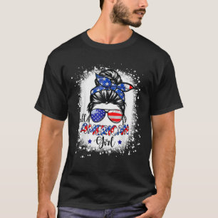 T-shirt Drapeau américain Fille USA 4 juillet Femmes Kid B