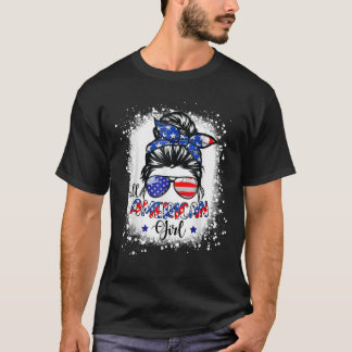 T-shirt Drapeau américain Fille USA 4 juillet Femmes Kid B