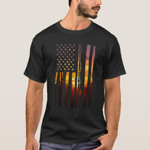 T-shirt Drapeau américain Fisher Pêcheur Funny Bass Fis