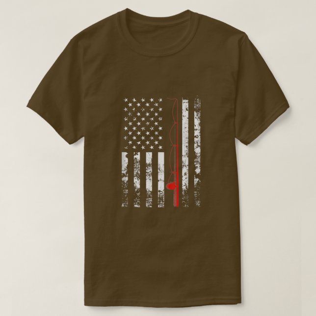 T-shirt Drapeau américain Fishing Rod USA Patriotic Cadeau (Design devant)