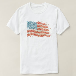 T-shirt Drapeau américain floral USA