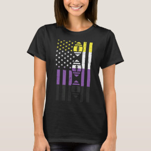 T-shirt Drapeau Américain Football Non binaire Enby Nb Pri