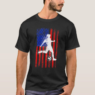 T-shirt Drapeau Américain Football Pour Filles Femmes