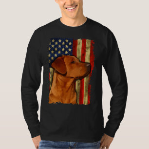 T-shirt Drapeau américain Foxor Labrador Retriever Fox Red