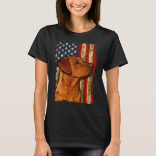 T-shirt Drapeau américain Foxor Labrador Retriever Fox Red