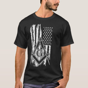 T-shirt Drapeau américain Freemasony Cadeau Patriotique Fr