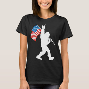 T-shirt Drapeau américain Funny Bigfoot Rock And Roll pour