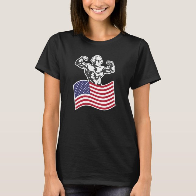 T-shirt Drapeau américain George Washington Buff (Devant)