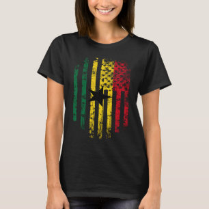 T-shirt Drapeau américain ghanéen Ghana et USA Pride