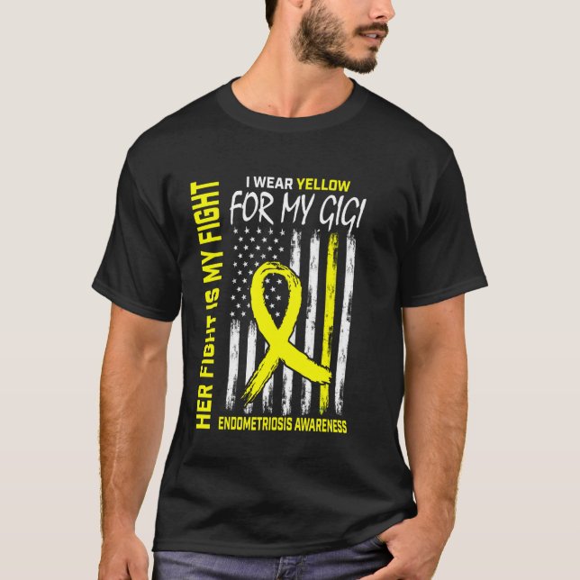 T-shirt Drapeau américain Gigi de sensibilisation à l'endo (Devant)