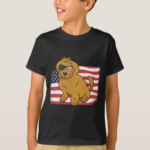 T-shirt Drapeau américain Goldendoodle 4 juillet Usa Funny