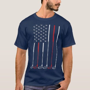T-shirt Drapeau américain Golf Clubs Golf Stick Drapeau Ca