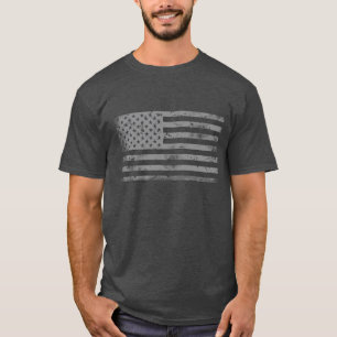 T-shirt Drapeau américain gris argenté patriotique cool