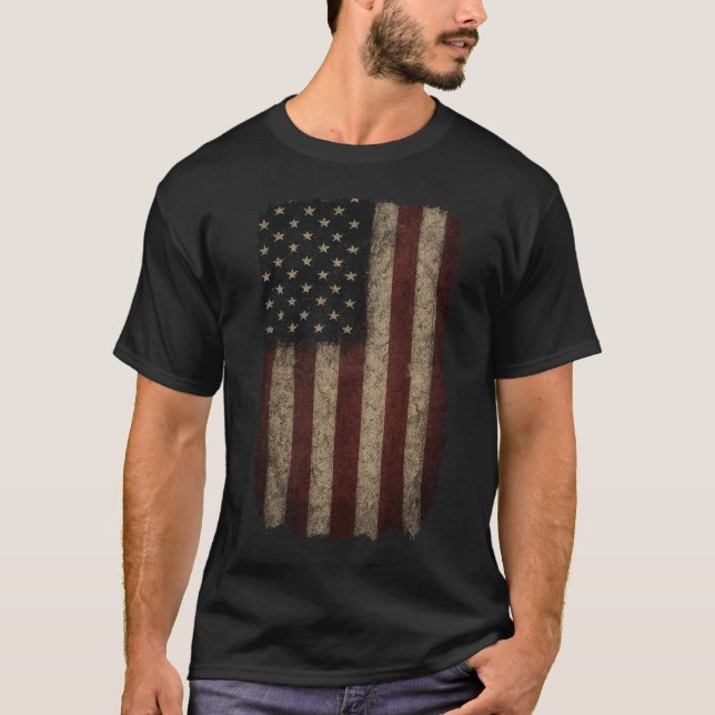 T-shirt Drapeau américain Grunge (Devant)