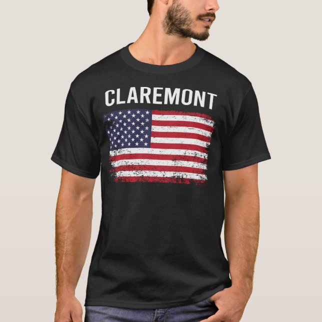 T-shirt Drapeau américain Grunge Claremont (Devant)