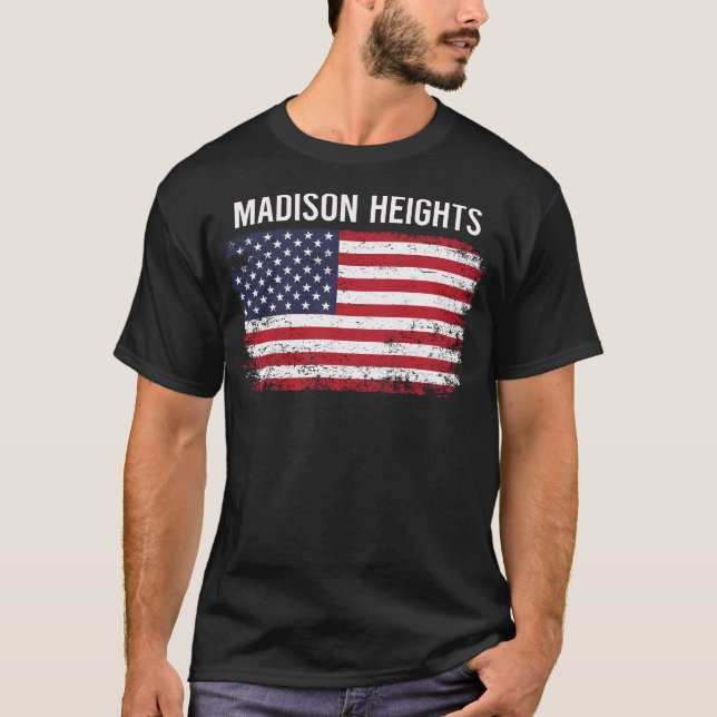 T-shirt Drapeau américain Grunge Madison (Devant)