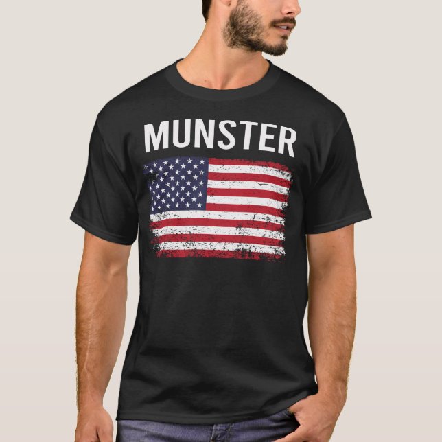 T-shirt Drapeau américain Grunge Munster (Devant)