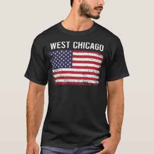 T-shirt Drapeau américain grunge ouest Chicago