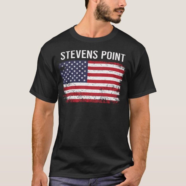 T-shirt Drapeau américain Grunge Stevens Point (Devant)