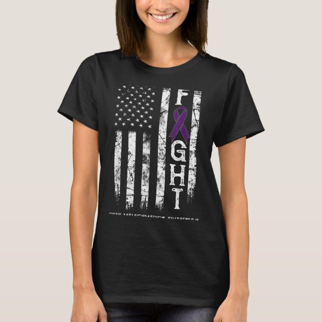 T-shirt Drapeau américain guerrier malformation de Chiari (Devant)