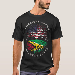 T-shirt Drapeau américain Guyanais de racines Guyanaises
