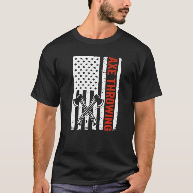 T-shirt Drapeau américain Hatchet Ax Jetant (Devant)