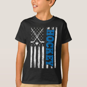 T-shirt Drapeau Américain Hockey Usa Patriotique Chemise H
