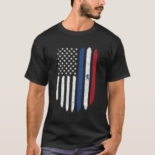 T-shirt Drapeau Américain Hollandais Pays-Bas Root Dad Cad