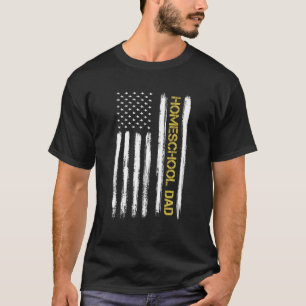 T-shirt Drapeau américain Homeschoe Papa Pas d'école Pap