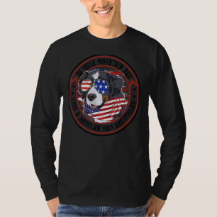T-shirt Drapeau Américain Hommes 4 juillet Bernese Mountai