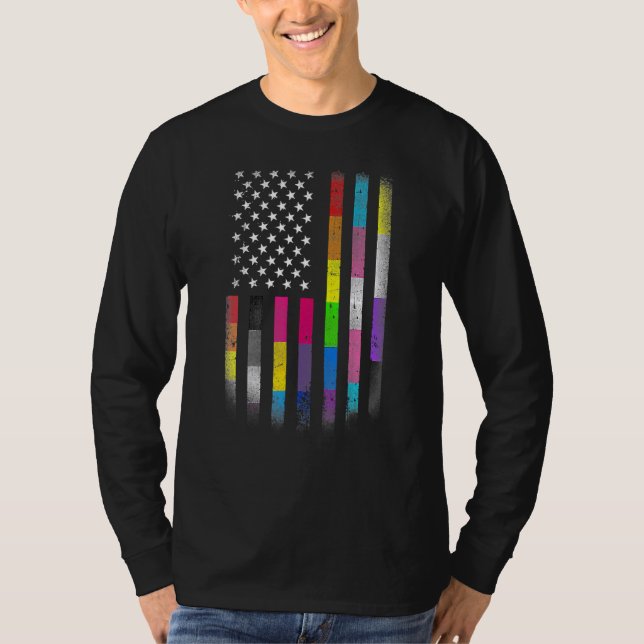 T-shirt Drapeau Américain Homosexuel Lgbt Lgbtq Drapeau 20 (Devant)