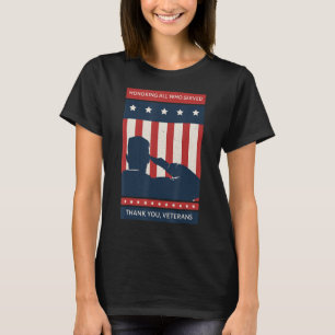 T-shirt Drapeau américain honorant tous ceux qui ont servi