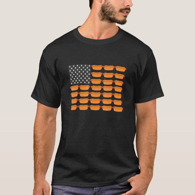 T-shirt Drapeau américain Hot Dog (Devant)