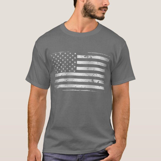 T-shirt Drapeau Américain II en détresse (Devant)