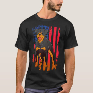 T-shirt Drapeau américain incroyable Rottweiler Rottie pat